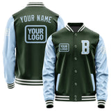 Custom Dark Green Light Blue Jacket