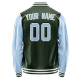 Custom Dark Green Light Blue Jacket JA0606080618B31808