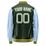 Custom Dark Green Light Blue Jacket JA0606080626B22608
