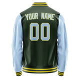 Custom Dark Green Light Blue Jacket JA0606080626B32608