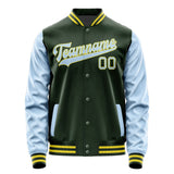 Custom Dark Green Light Blue Jacket JA0606080626B32608