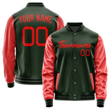 Custom Dark Green Orange Red Jacket JA0606120617B21712