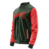 Custom Dark Green Orange Red Jacket JA0606120617B31712
