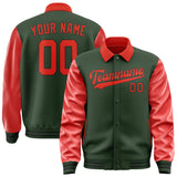 Custom Dark Green Orange Red Jacket
