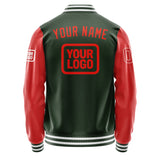 Custom Dark Green Orange Red Jacket JA060612061818121218