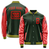 Custom Dark Green Orange Red Jacket JA060612062617121217