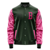 Custom Dark Green Pink Jacket JA060613061717131317