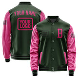 Custom Dark Green Pink Jacket JA060613061717131317