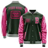 Custom Dark Green Pink Jacket JA060613061818131318