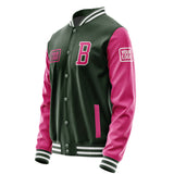 Custom Dark Green Pink Jacket JA060613061818131318