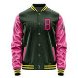 Custom Dark Green Pink Jacket JA060613062617131317