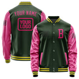 Custom Dark Green Pink Jacket JA060613062617131317