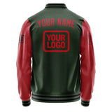 Custom Dark Green Red Jacket JA060614061717141417