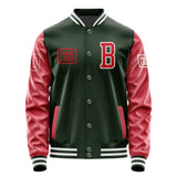 Custom Dark Green Red Jacket JA060614061818141418