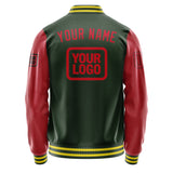 Custom Dark Green Red Jacket JA060614062617141417