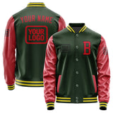 Custom Dark Green Red Jacket JA060614062617141417