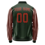 Custom Dark Green Coral Red Jacket JA0606160617B31716