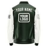 Custom Dark Green White Jacket JA060618061717181817