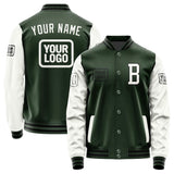 Custom Dark Green White Jacket JA060618061717181817