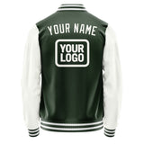 Custom Dark Green White Jacket JA060618061818181818