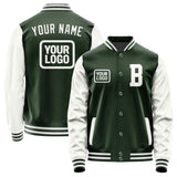 Custom Dark Green White Jacket JA060618061818181818