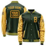 Custom Dark Green Yellow Jacket JA060619062617191917