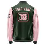 Custom Dark Green Light Pink Jacket JA060621061717212117