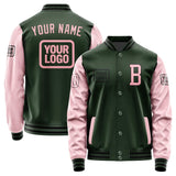 Custom Dark Green Light Pink Jacket JA060621061717212117