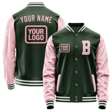 Custom Dark Green Light Pink Jacket JA060621061818212118