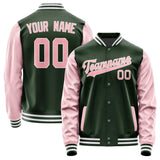 Custom Dark Green Light Pink Jacket
