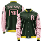 Custom Dark Green Light Pink Jacket JA060621062617212117