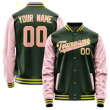 Custom Dark Green Light Pink Jacket