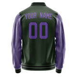 Custom Dark Green Light Purple Jacket JA0606230617B31723