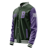 Custom Dark Green Light Purple Jacket JA060623061818232318