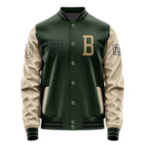 Custom Dark Green Light Khaki Jacket JA060625061717252517