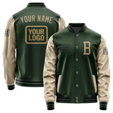 Custom Dark Green Light Khaki Jacket JA060625061717252517