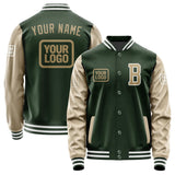 Custom Dark Green Light Khaki Jacket JA060625061818252518