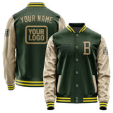 Custom Dark Green Light Khaki Jacket JA060625062617252517