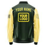 Custom Dark Green Light Yellow Jacket JA060626061717262617