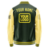 Custom Dark Green Light Yellow Jacket JA060626062617262617