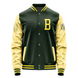 Custom Dark Green Light Yellow Jacket JA060626062617262617