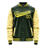 Custom Dark Green Light Yellow Jacket JA0606260626B32626