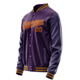 Custom Purple Red Solid Color Varsity Letterman Jacket