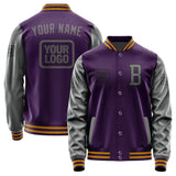 Custom Purple Dark Grey Jacket JA070720071917202017