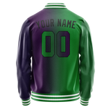 Custom Purple Kelly-Green Gradient Varsity Letterman Jacket