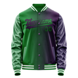 Custom Purple Kelly-Green Gradient Varsity Letterman Jacket