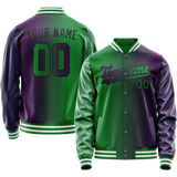 Custom Purple Kelly-Green Gradient Varsity Letterman Jacket