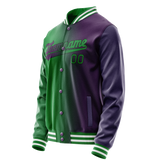 Custom Purple Kelly-Green Gradient Varsity Letterman Jacket