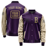 Custom Purple Light Khaki Jacket JA070725071717252517