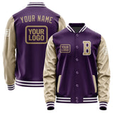 Custom Purple Light Khaki Jacket JA070725071818252518